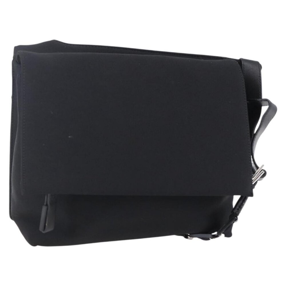 Authentic Salvatore Ferragamo Vala Shoulder Bag Canvas Black Silver